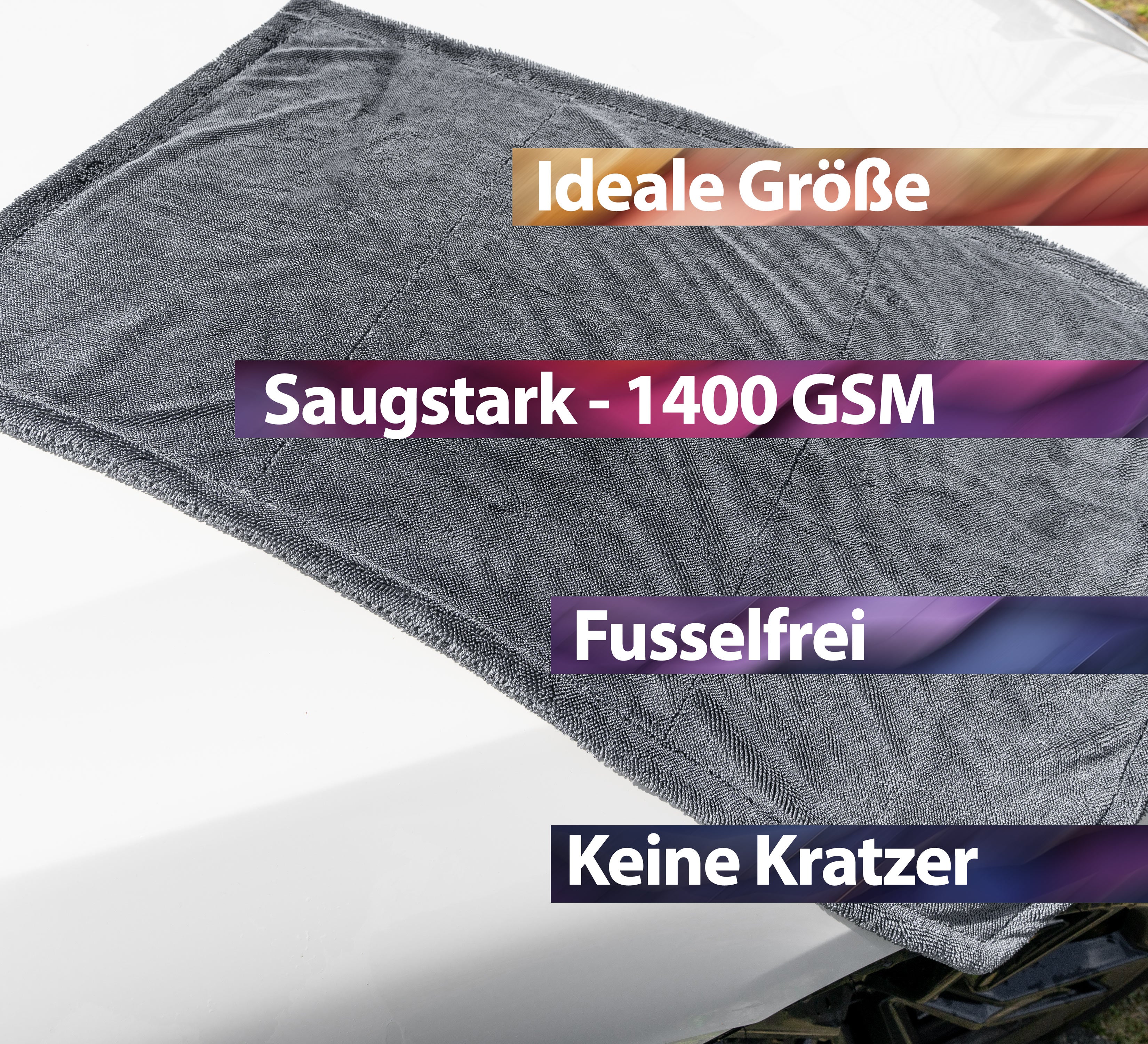 XXL Mikrofasertuch mit 1400 GSM | Grau 50x80cm