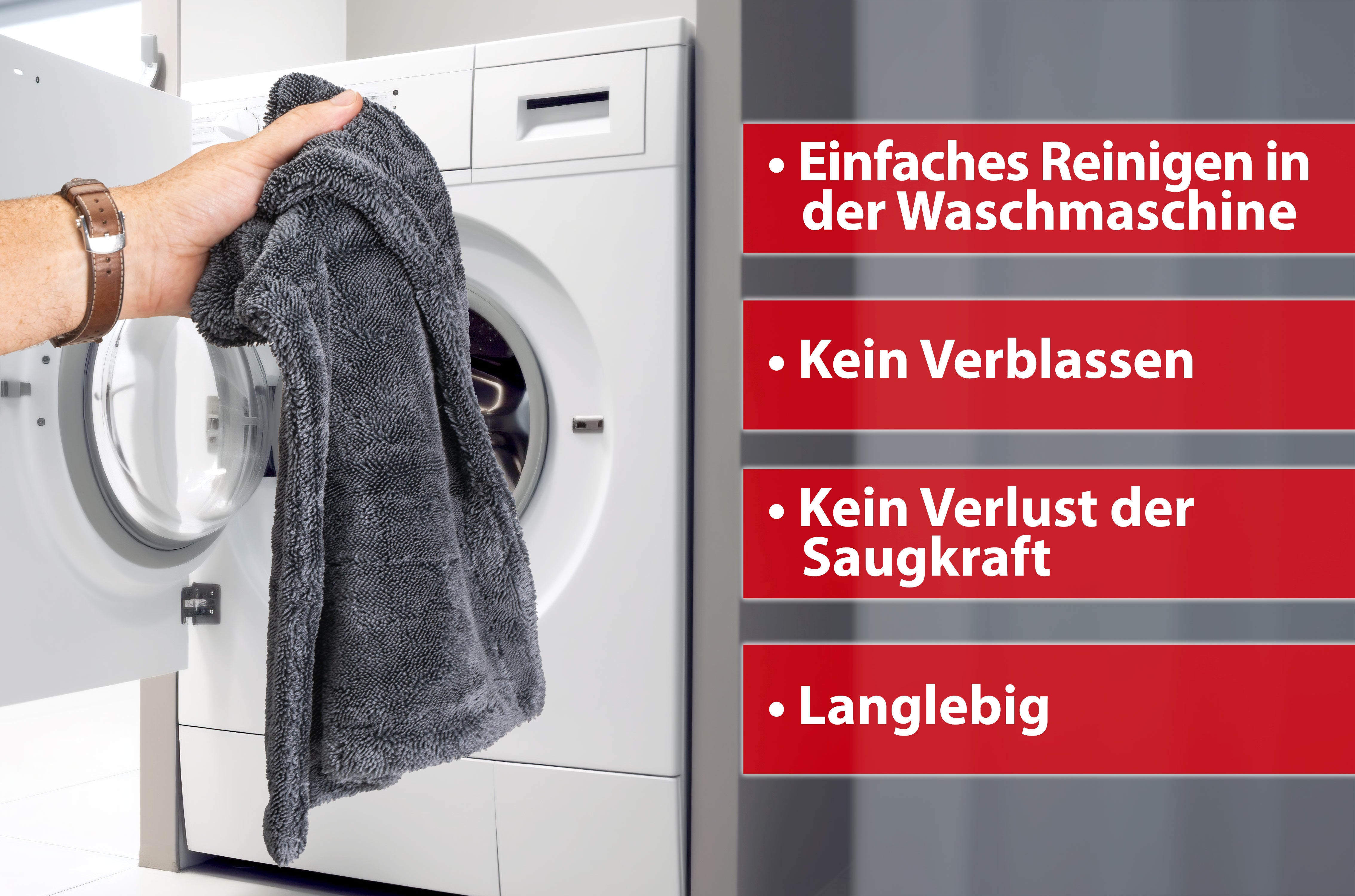 XL Mikrofasertuch Size L mit 1400 GSM | 60x40 cm Grau