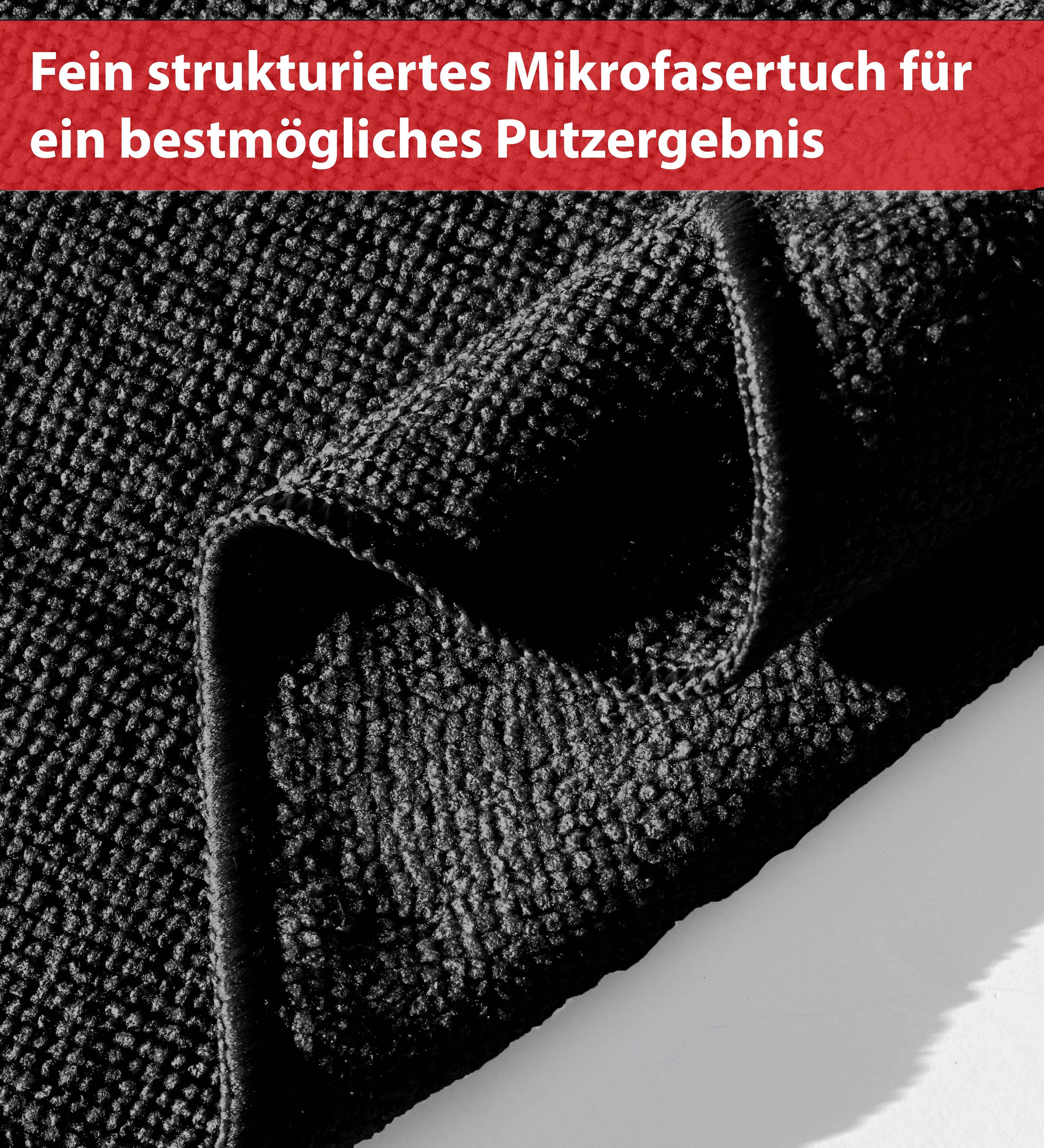 12× Mikrofasertücher Schwarz – 30×30 cm Reinigungstücher aus Mikrofaser, Saugstark & Fusselfrei