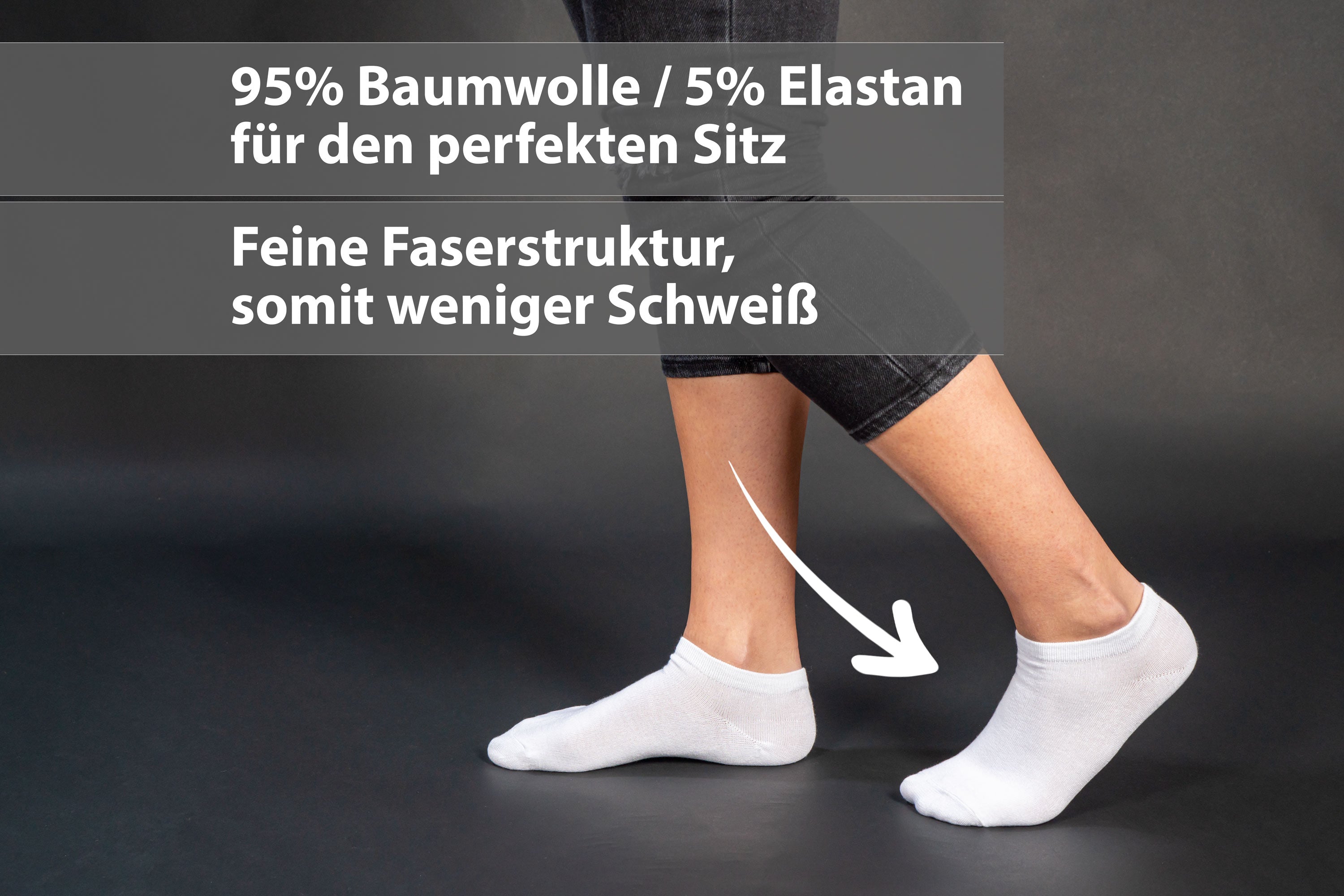 Sneaker Socken Damen weiß 10 Paar verschiedene Größen Sportsocken Herren 95% Baumwolle 5% Elastan