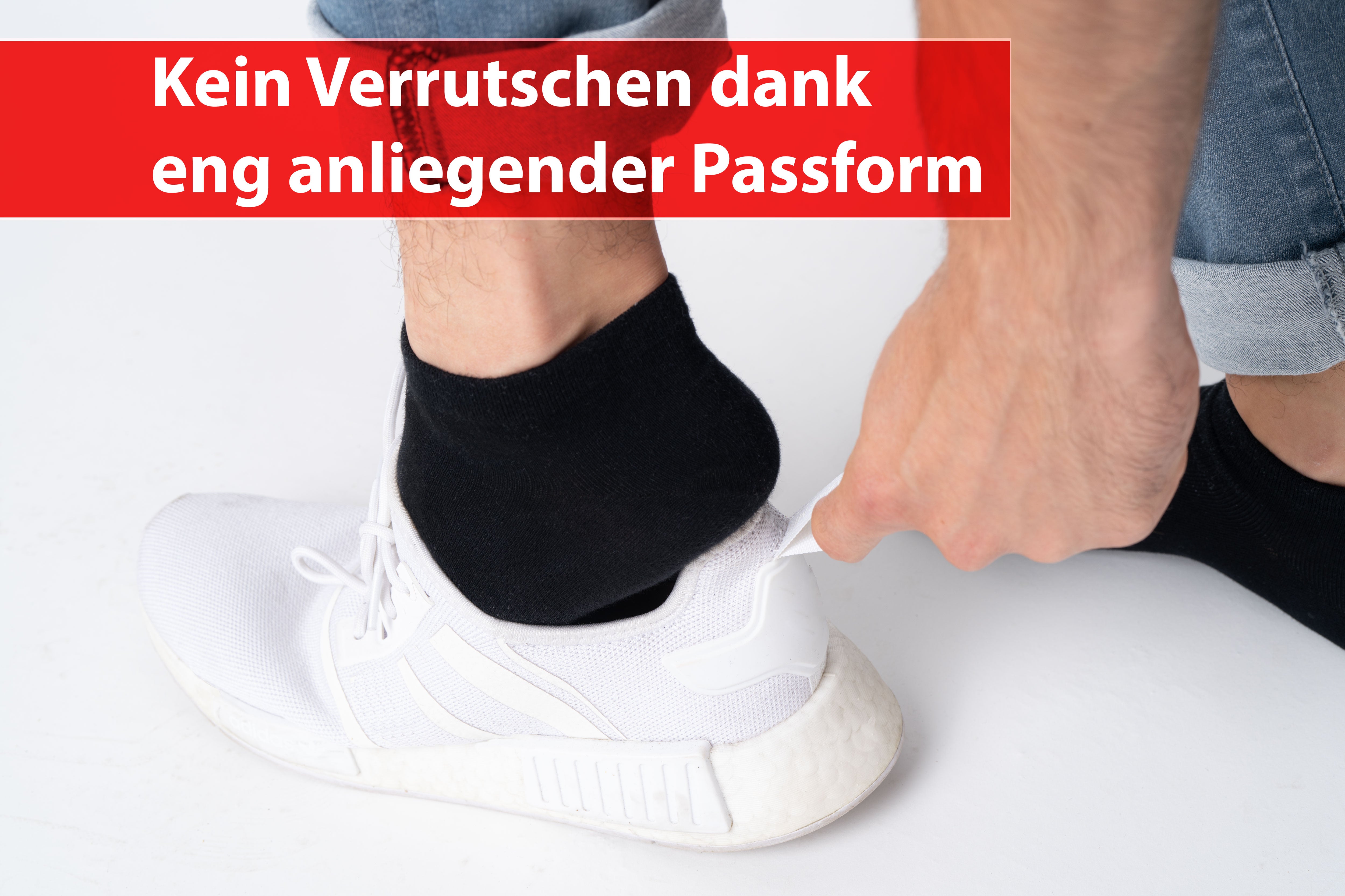 Sneaker Socken Unisex schwarz 10 Paar verschiedene Größen Sportsocken Herren/Damen 95% Baumwolle 5% Elastan