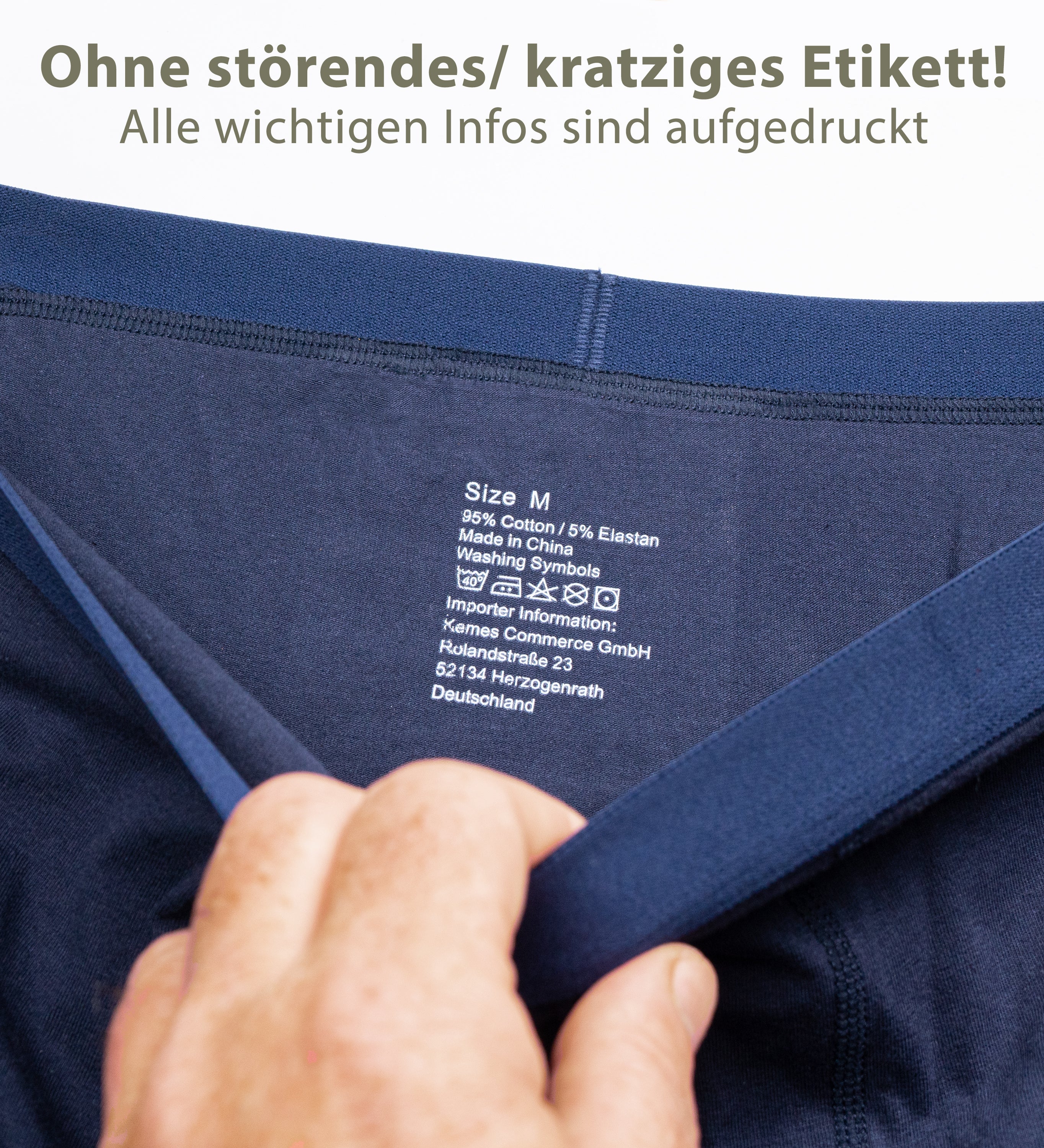 Kemes Boxershorts Herren 10 Pack Baumwolle Blau Unterhosen atmungsaktiv Unterwäsche Herren