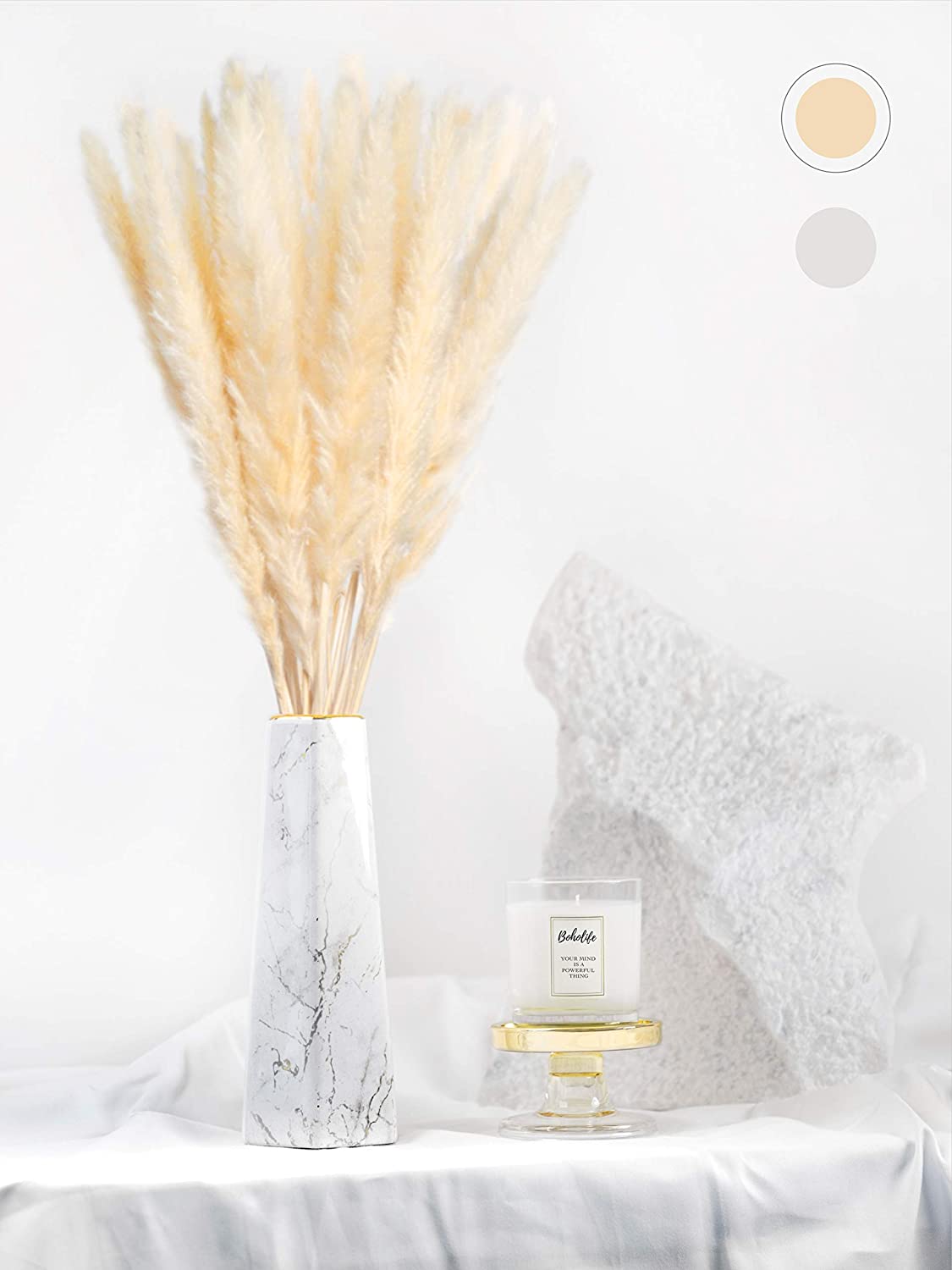 Pampasgras Natur – Getrocknetes Ziergras für Vase & Dekoration, Boho Wohnaccessoire