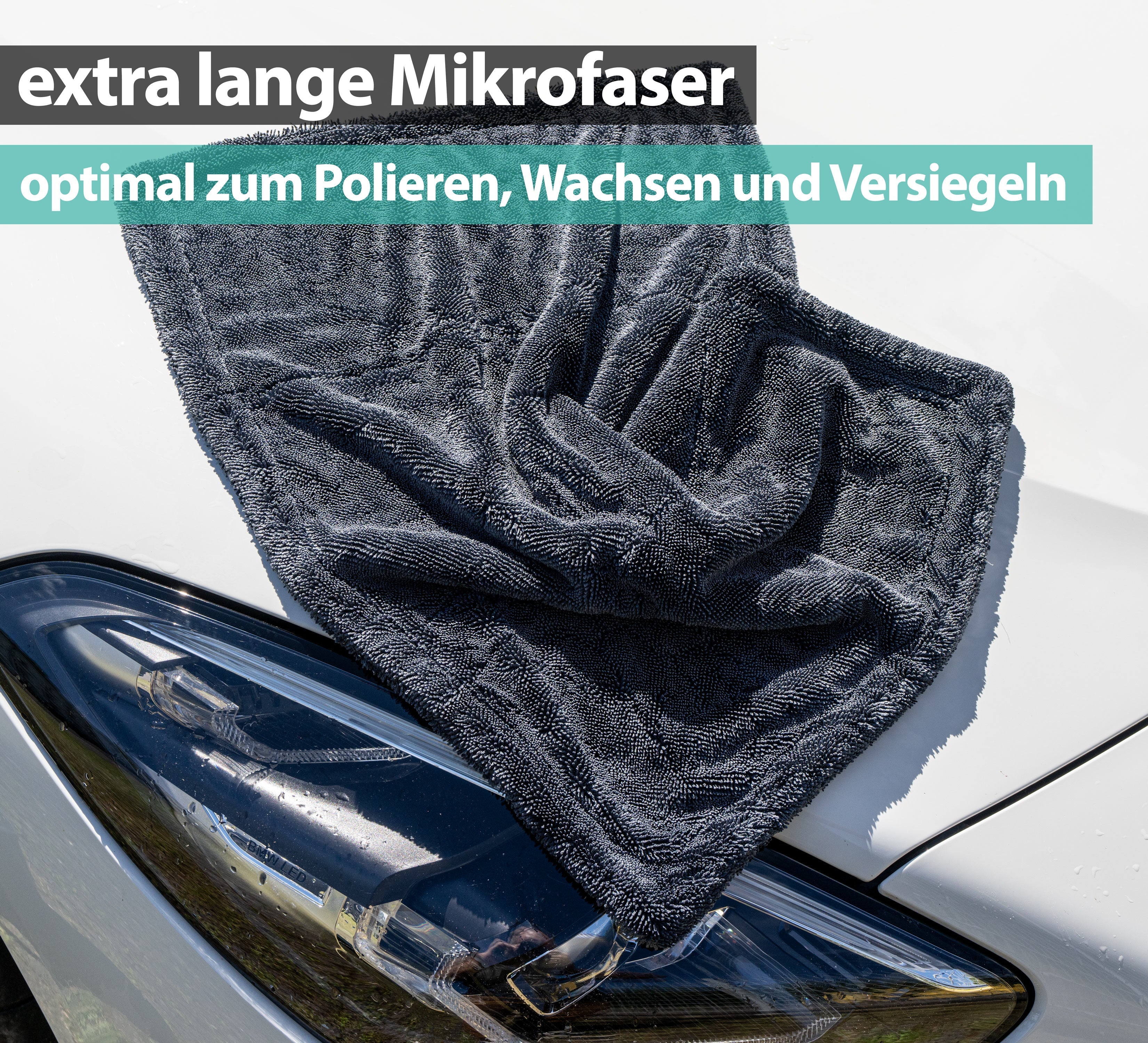 Mikrofasertuch XXL Grau – 1400 GSM Premium Trockentuch, Extrem Saugstark & Fusselfrei