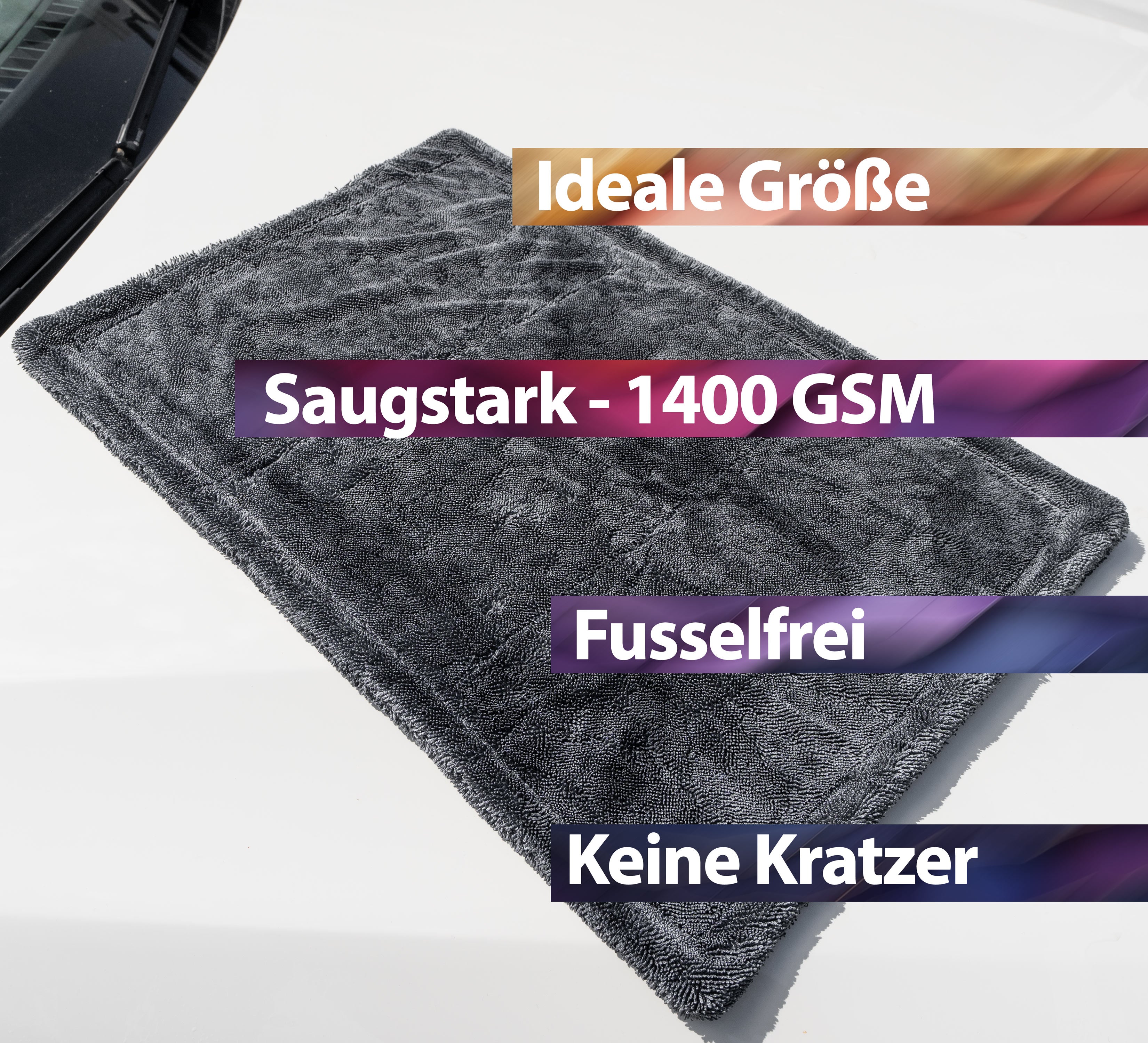 XL Mikrofasertuch Size L mit 1400 GSM | 60x40 cm Grau