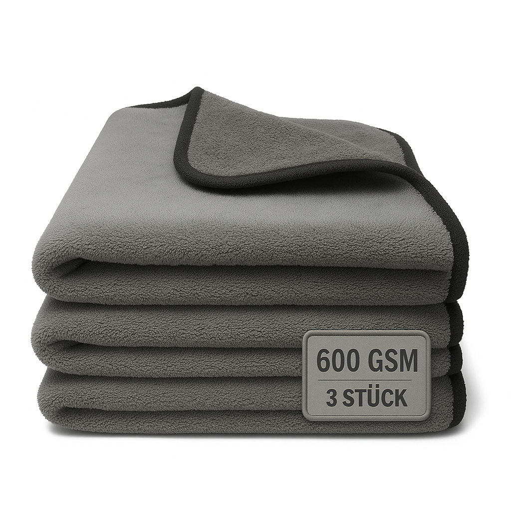 Mikrofasertuch Grau/Grau – 600 GSM Premium Reinigungstuch 30×30 cm, Saugstark & Fusselfrei