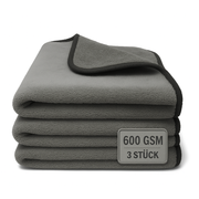 Mikrofasertuch Grau/Grau – 600 GSM Premium Reinigungstuch 30×30 cm, Saugstark & Fusselfrei