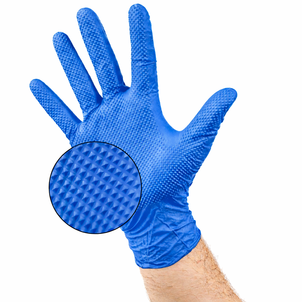 Nitrilhandschuhe Blau 2-3 x Dicker mit Diamant Textur 50 Stück