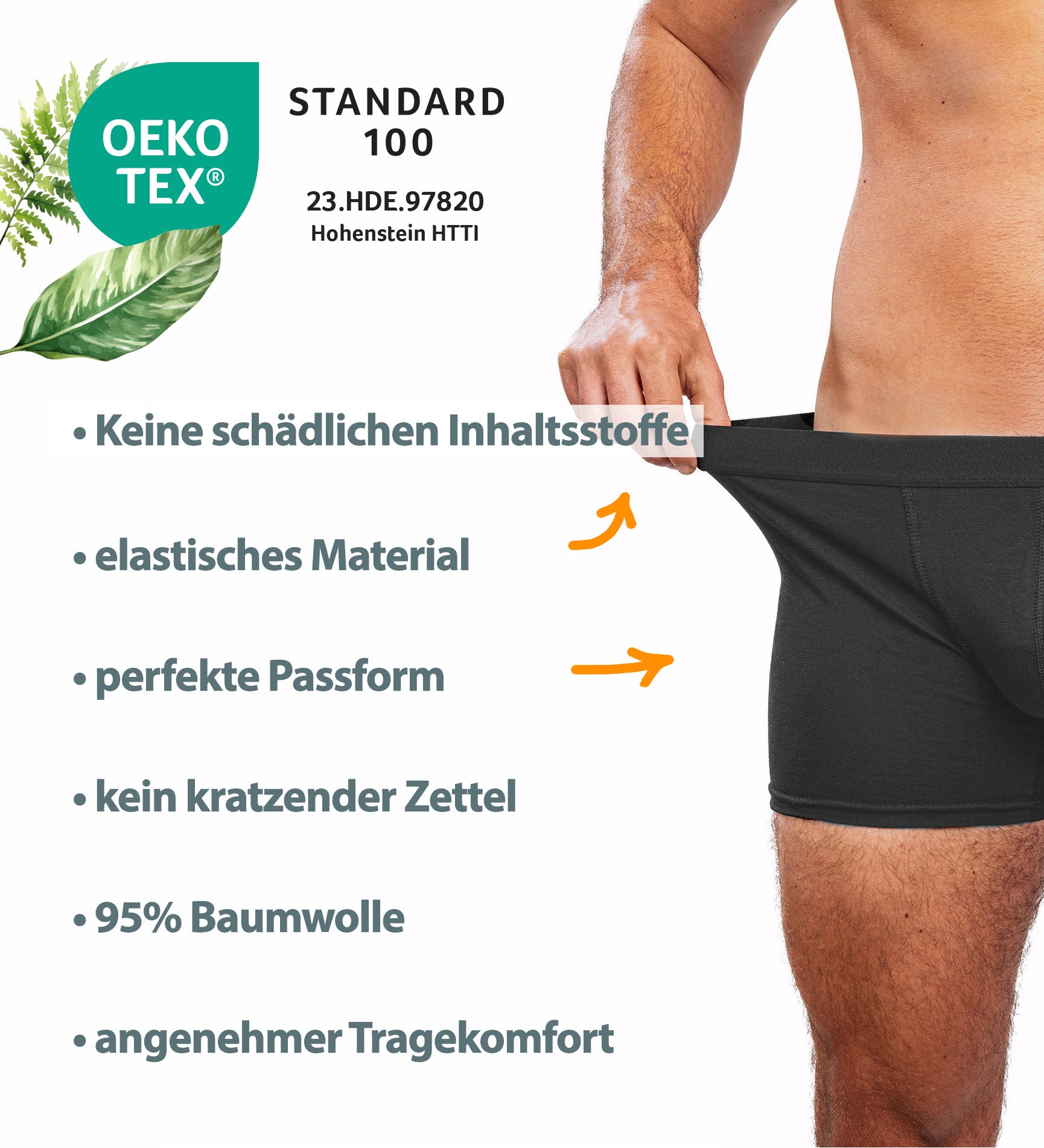 Premium Boxershorts Herren 10er Pack Schwarz | 95% Baumwolle & Oeko-Tex | Tagless (Ohne Etikett) & Elastischer Bund | Bequeme Unterhosen Männer S-XL