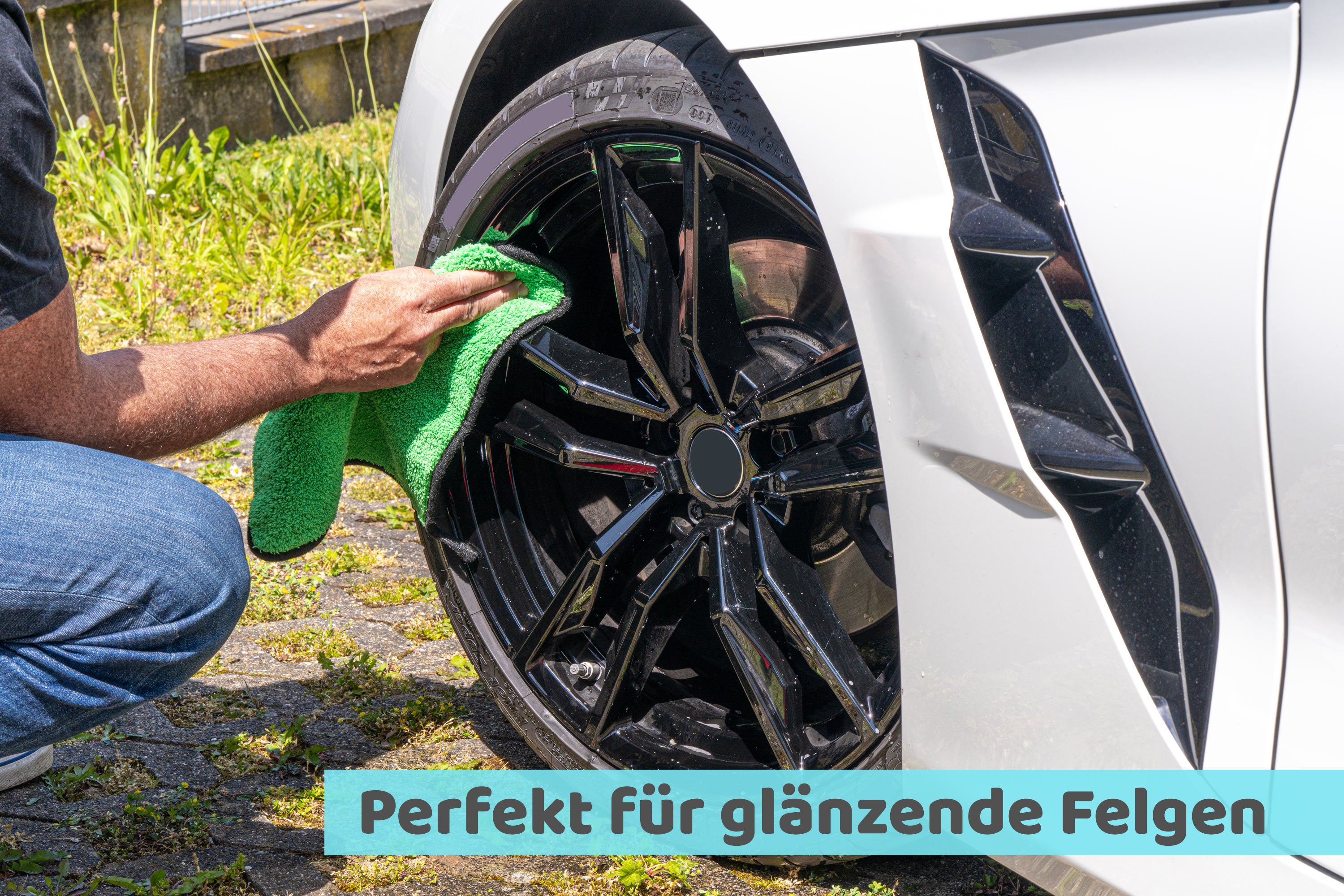 Kemes Mikrofaserhandtücher Grün – 800 GSM Premium Putztücher, 3er Set Reinigungstücher & Poliertücher 30×30 cm