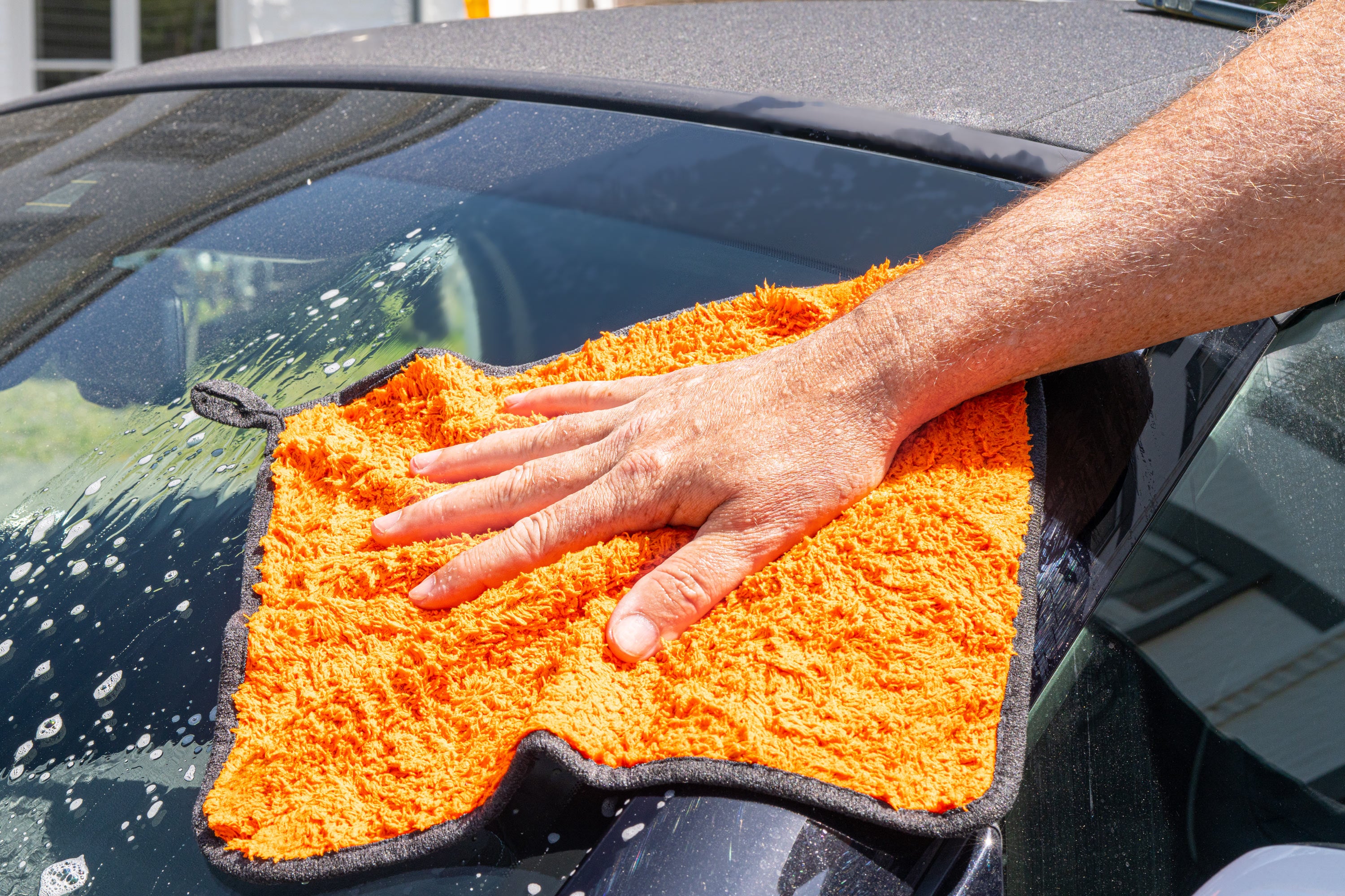 Kemes Mikrofaserhandtücher Orange – 800 GSM Premium Putztücher, 3er Set Reinigungstücher & Poliertücher 30×30 cm