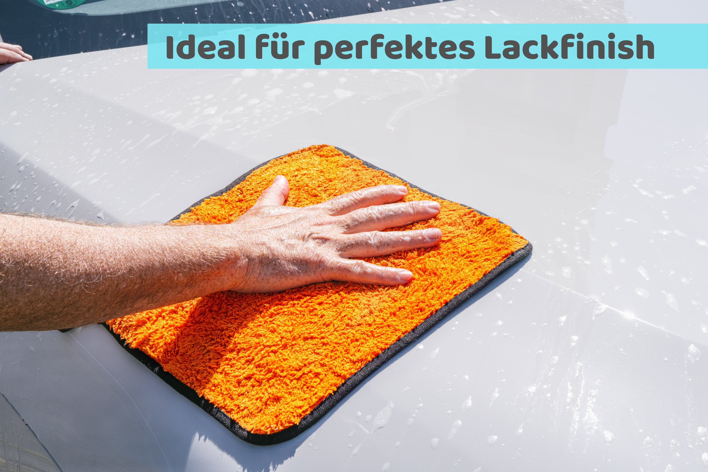 Kemes Mikrofaserhandtücher Orange – 800 GSM Premium Putztücher, 3er Set Reinigungstücher & Poliertücher 30×30 cm