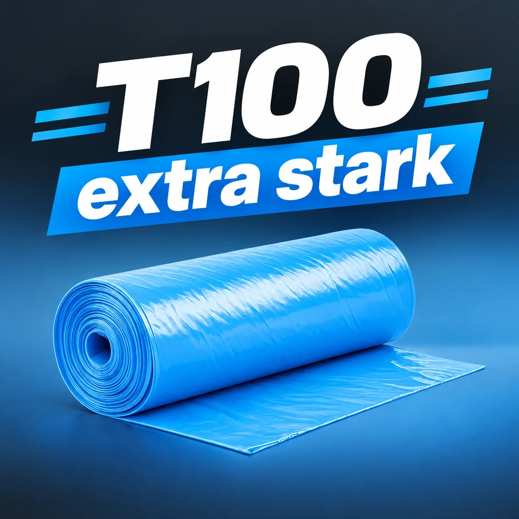 Müllbeutel 120 Liter T100 - 1 x Rolle | 20 Beutel pro Rolle - Reißfeste Müllsäcke für Mülltonnen, Gartenabfälle, Gewerbe und Haushalt