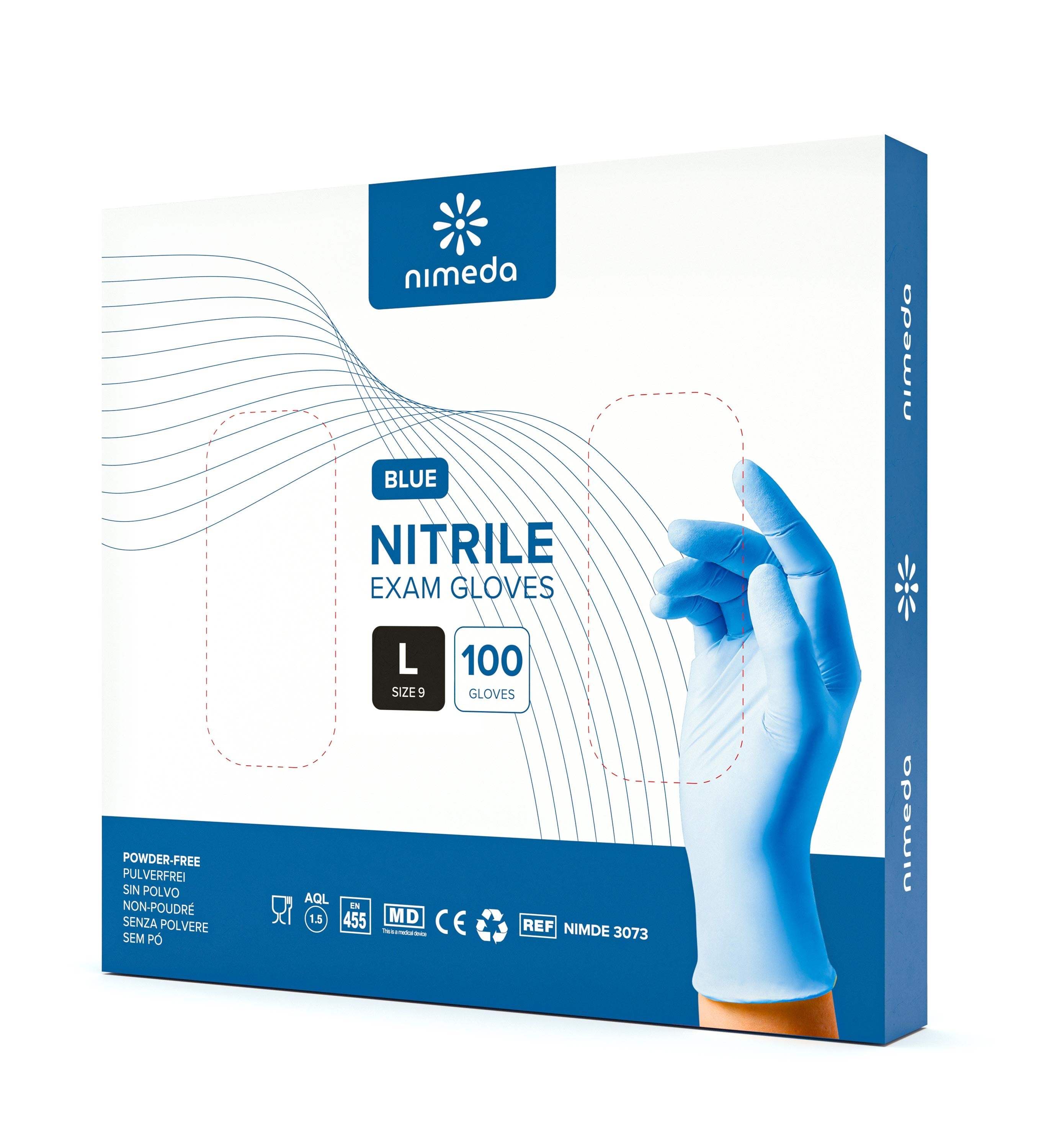 Nitrilhandschuhe Blau – Nitril Einmalhandschuhe Puderfrei, Untersuchungshandschuhe (100 Stück)