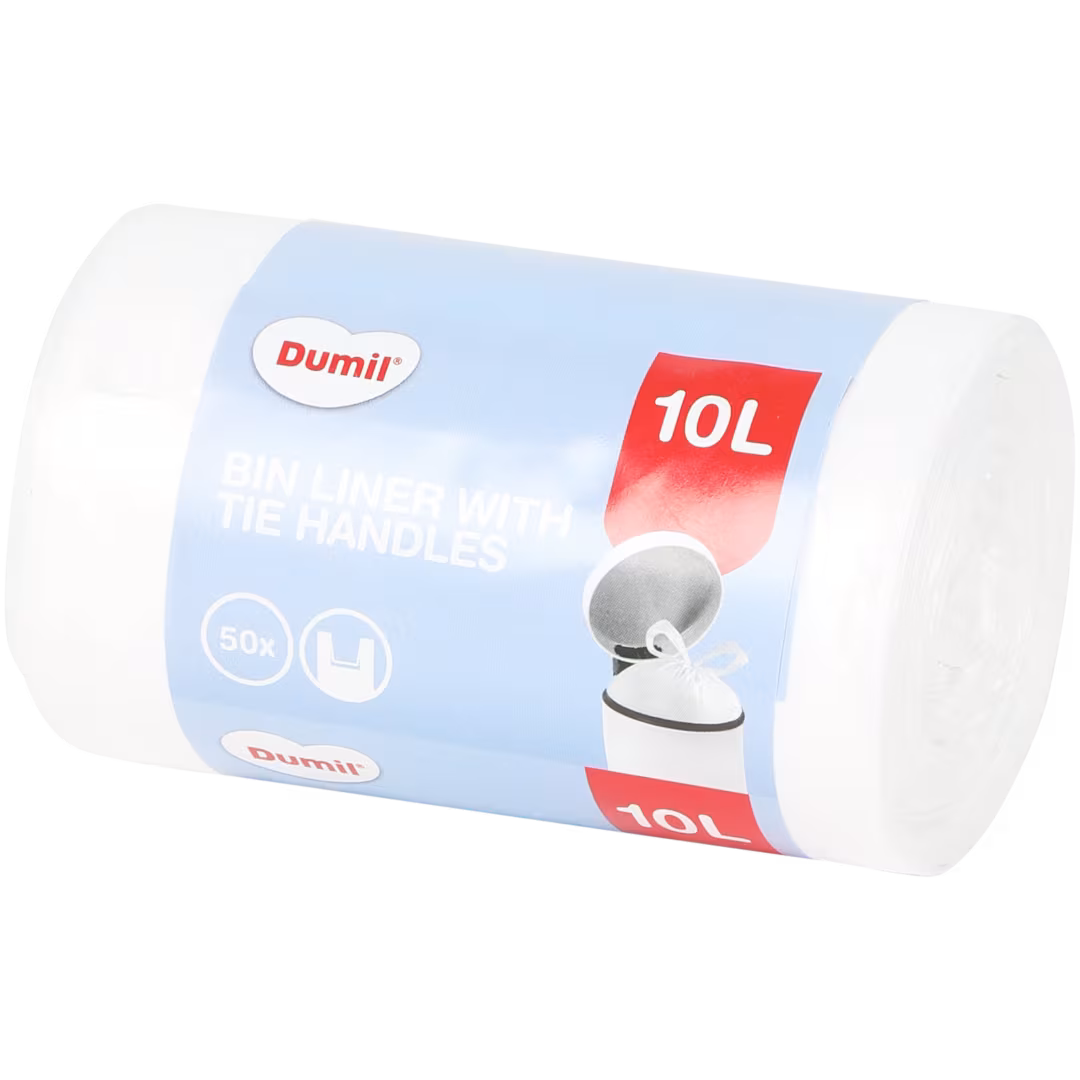 Müllbeutel 10L, weiß, 50Stk. mit Griff