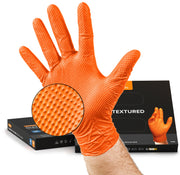 Nitrilhandschuhe Orange 2-3 x Dicker mit Diamant Textur 50 Stück
