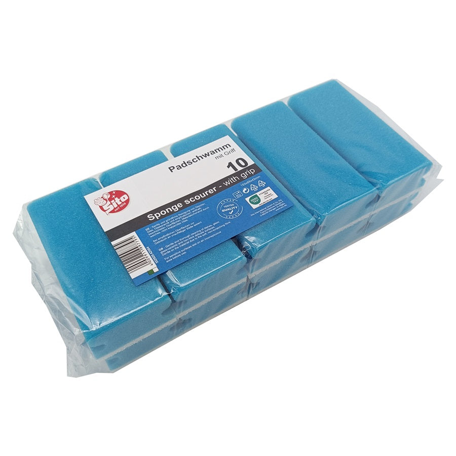Pad-Schwamm blau nicht kratzend 150x70mm (10Stk.)
