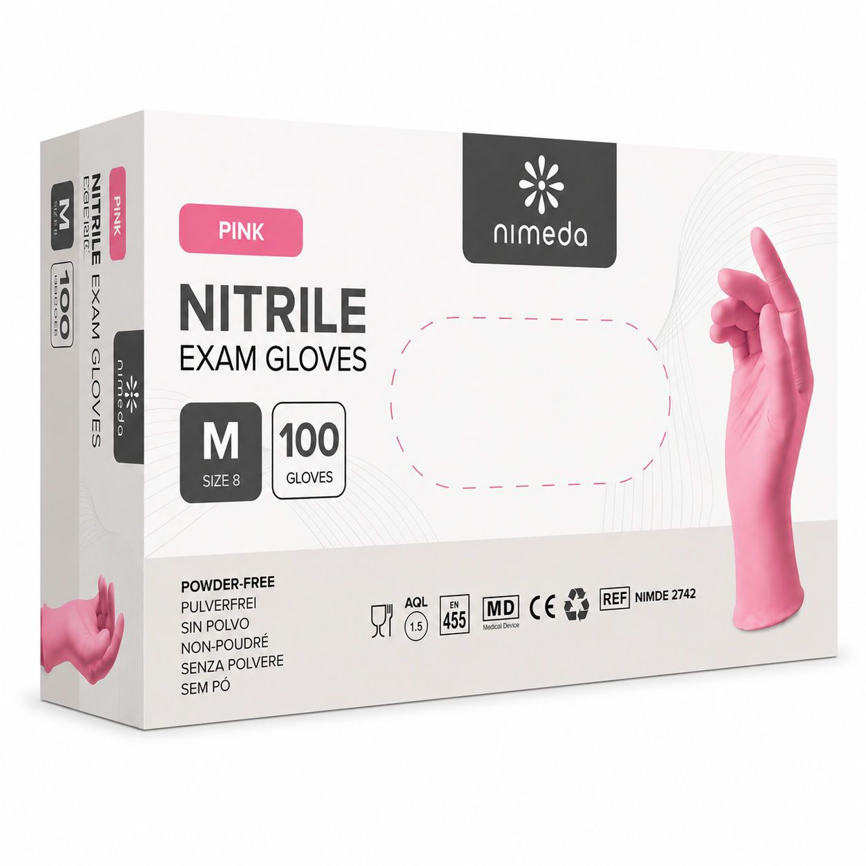 Nitrilhandschuhe Rosa – Nitril Einmalhandschuhe Puderfrei, Reißfest & Latexfrei (100 Stück)
