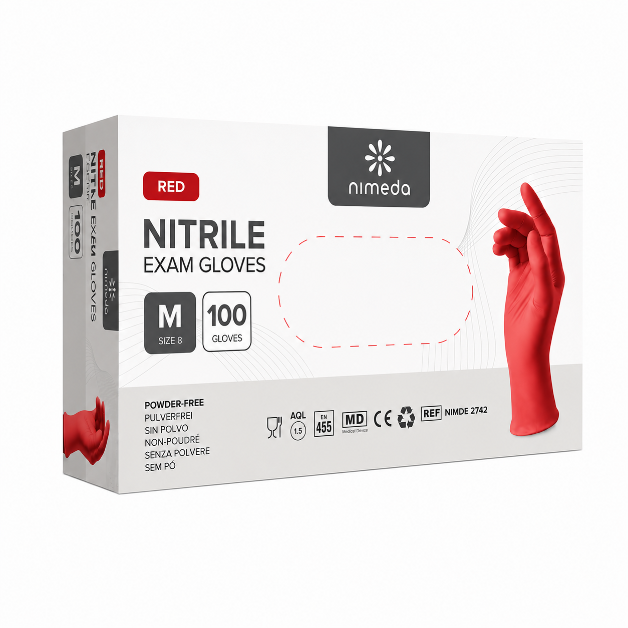 Nitrilhandschuhe Rot – Puderfreie Nitril Einmalhandschuhe, Reißfest & Latexfrei (100 Stück)
