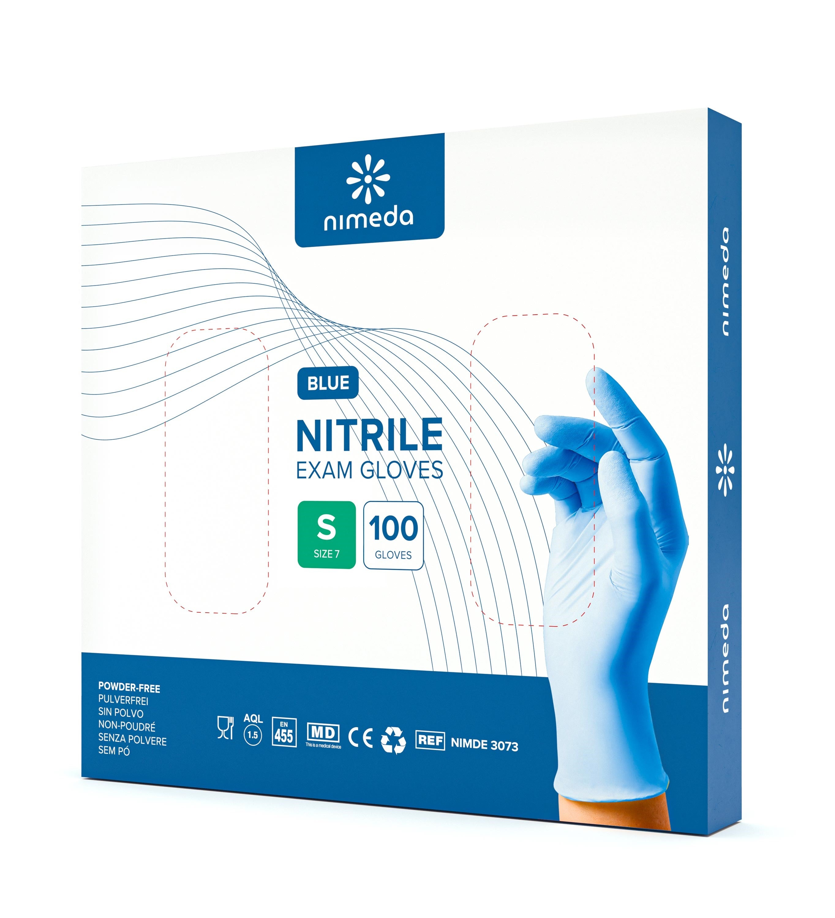 Nitrilhandschuhe Blau – Nitril Einmalhandschuhe Puderfrei, Untersuchungshandschuhe (100 Stück)