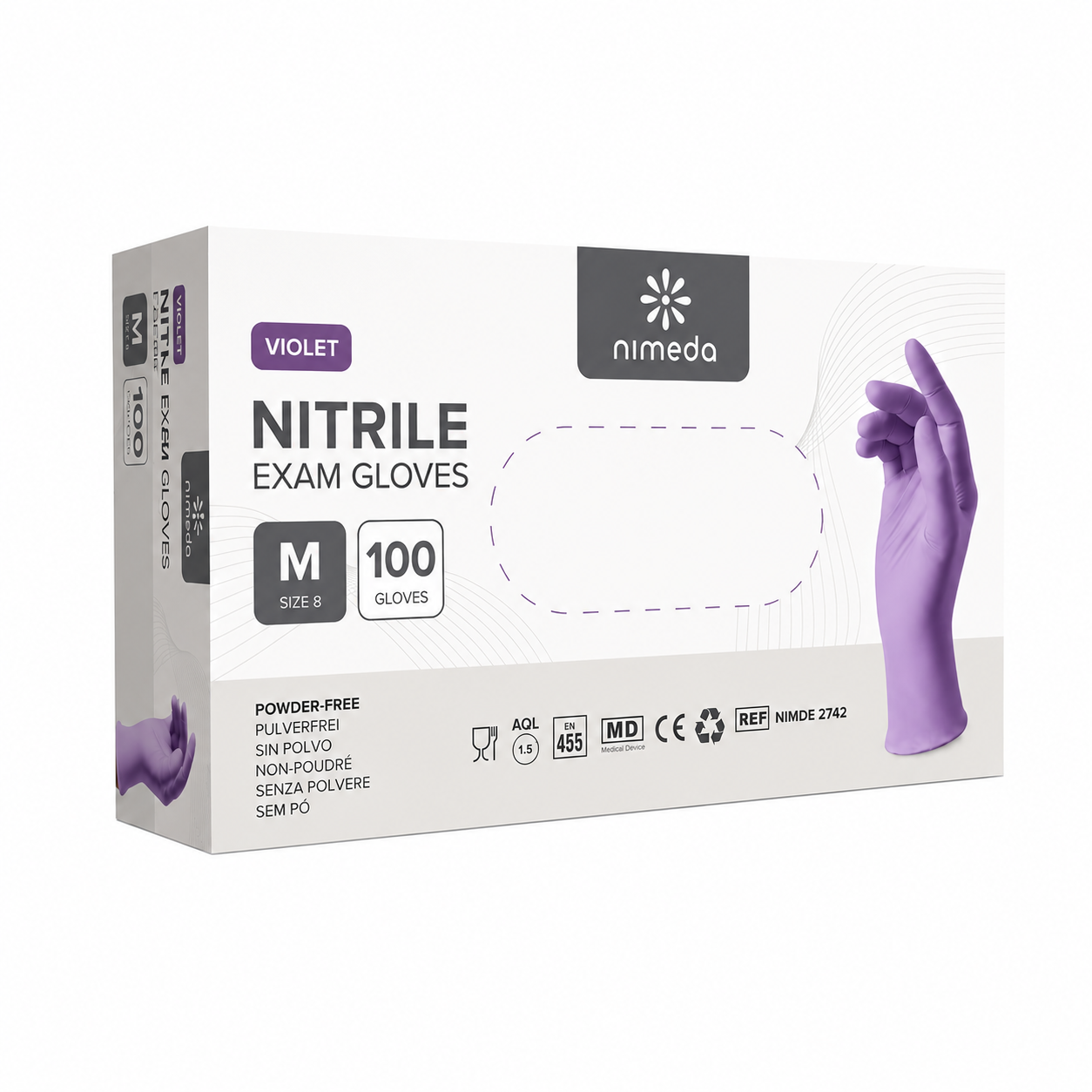 Nitrilhandschuhe Violett – Nitril Einmalhandschuhe Puderfrei & Latexfrei (100 Stück)