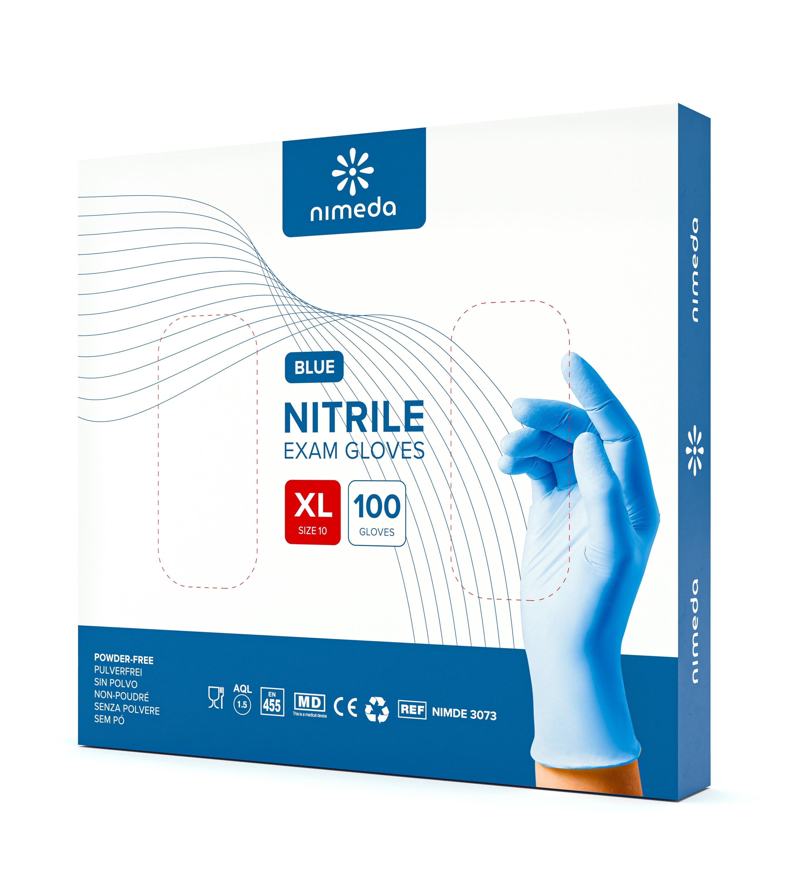 Nitrilhandschuhe Blau – Nitril Einmalhandschuhe Puderfrei, Untersuchungshandschuhe (100 Stück)