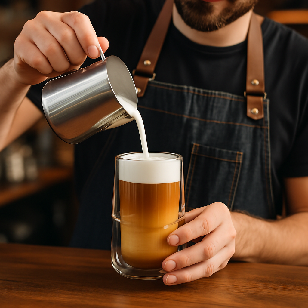 Doppelwandige Kaffeegläser – 4 Stück Thermogläser 350 ml, Eigenes Design, Latte-Macchiato- & Cappuccino-Gläser, Spülmaschinenfest