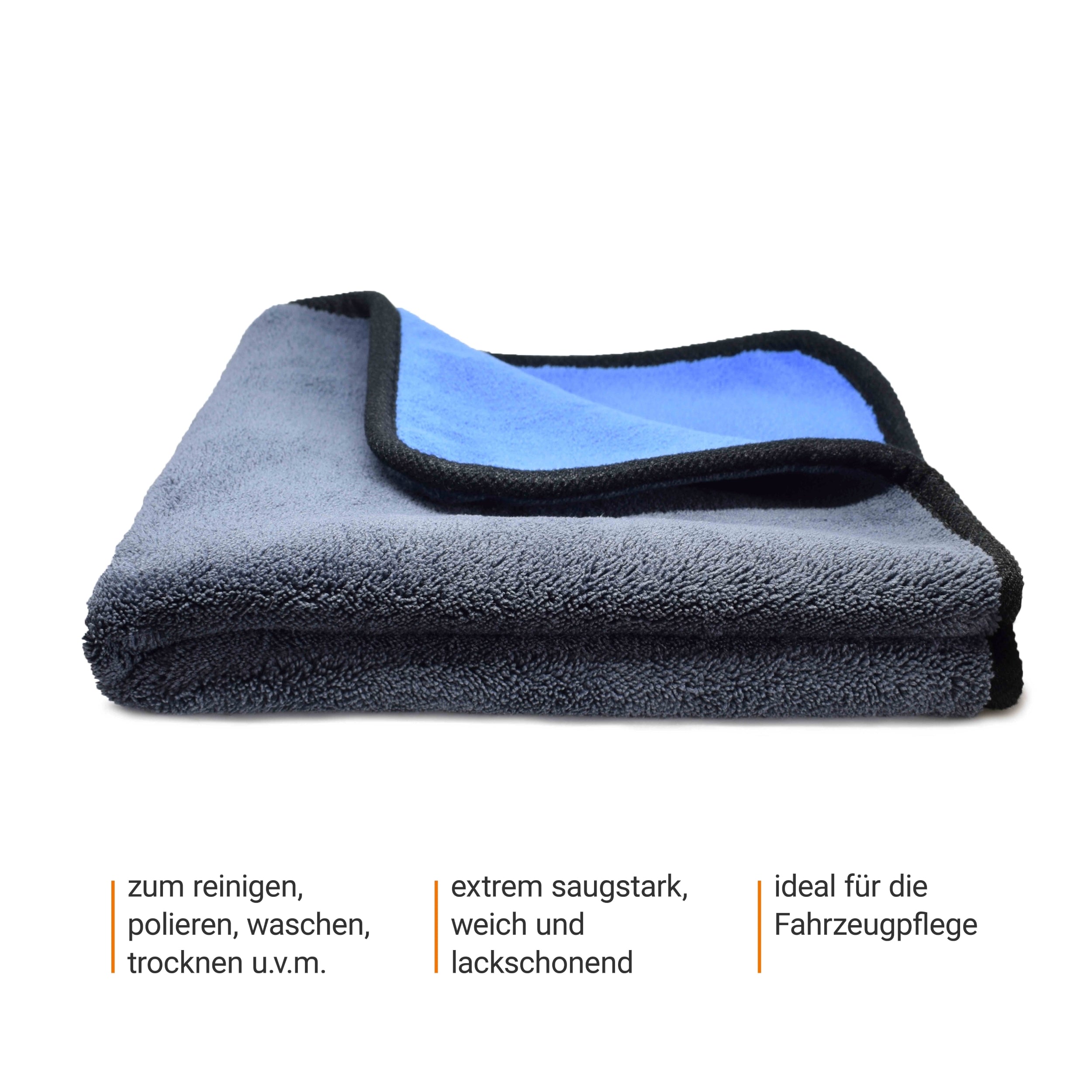 Kemes Mikrofaserhandtücher Blau – 3er Set Putztücher 30×30 cm, Reinigungstücher & Poliertücher aus Mikrofaser