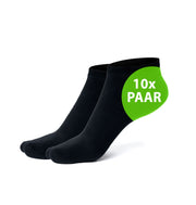 Sneaker Socken Unisex schwarz 10 Paar verschiedene Größen Sportsocken Herren/Damen 95% Baumwolle 5% Elastan